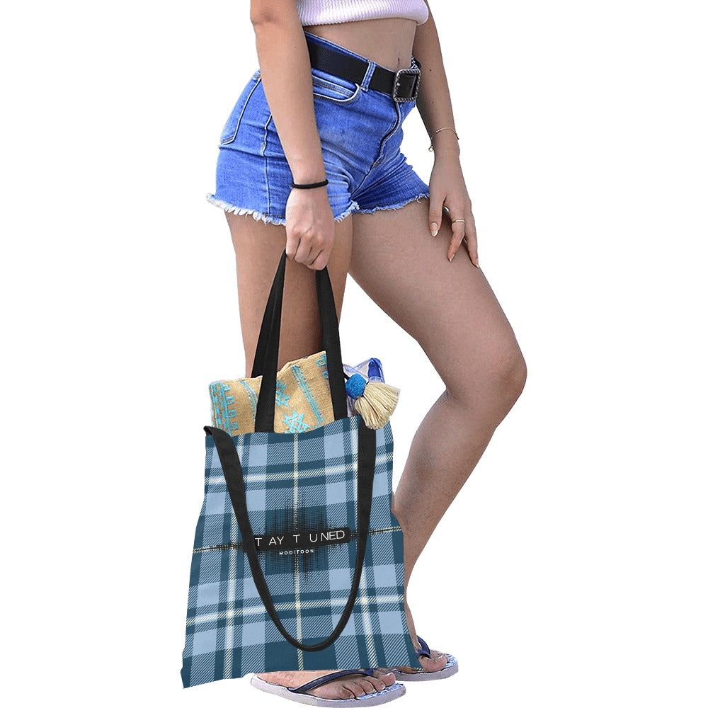 ModiToon Staytuned Check Ecobag Two way 모디툰 스테이튠드 체크 투웨이 에코백