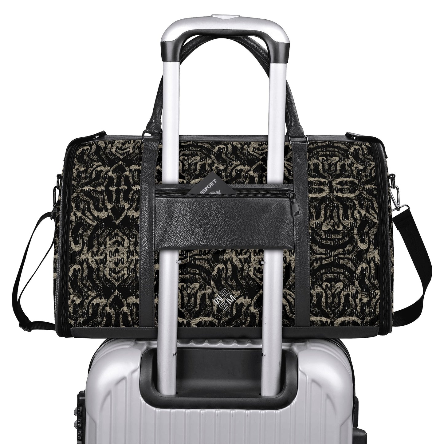 Black ModiToon SAN Unisex Travel Duffle Bag | 블랙 모디툰 남녀공용 여행가방