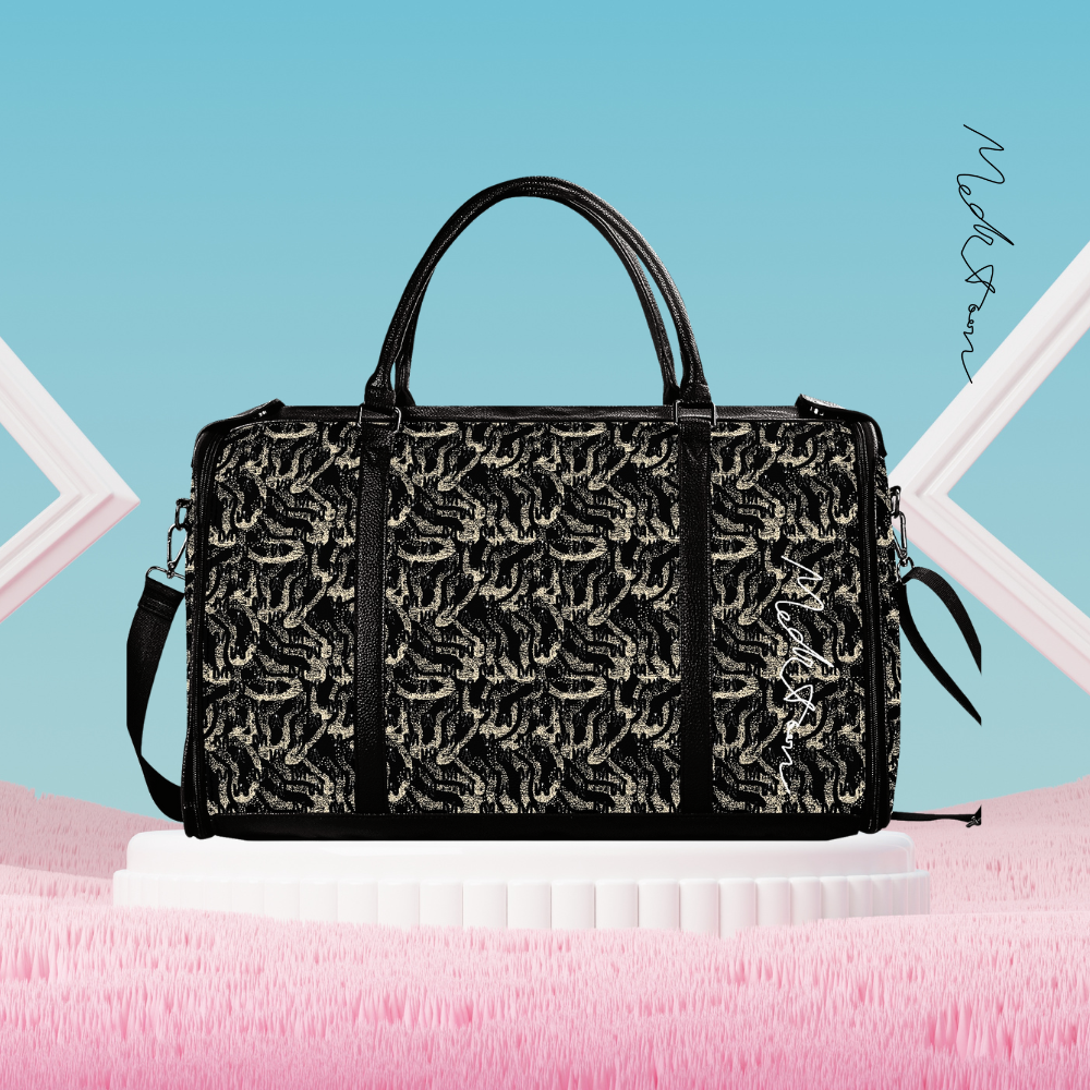 Black ModiToon SAN Unisex Travel Duffle Bag | 블랙 모디툰 남녀공용 여행가방