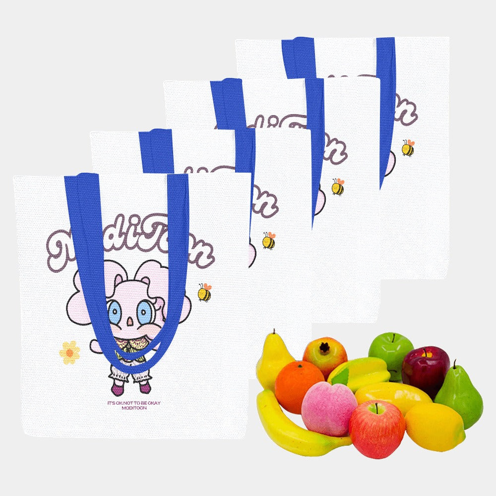 ModiToon Modi's Diary Canvas Eco-bag Ensemble de 4 | 모디툰 모디의 다이어리 에코백 4종 세트
