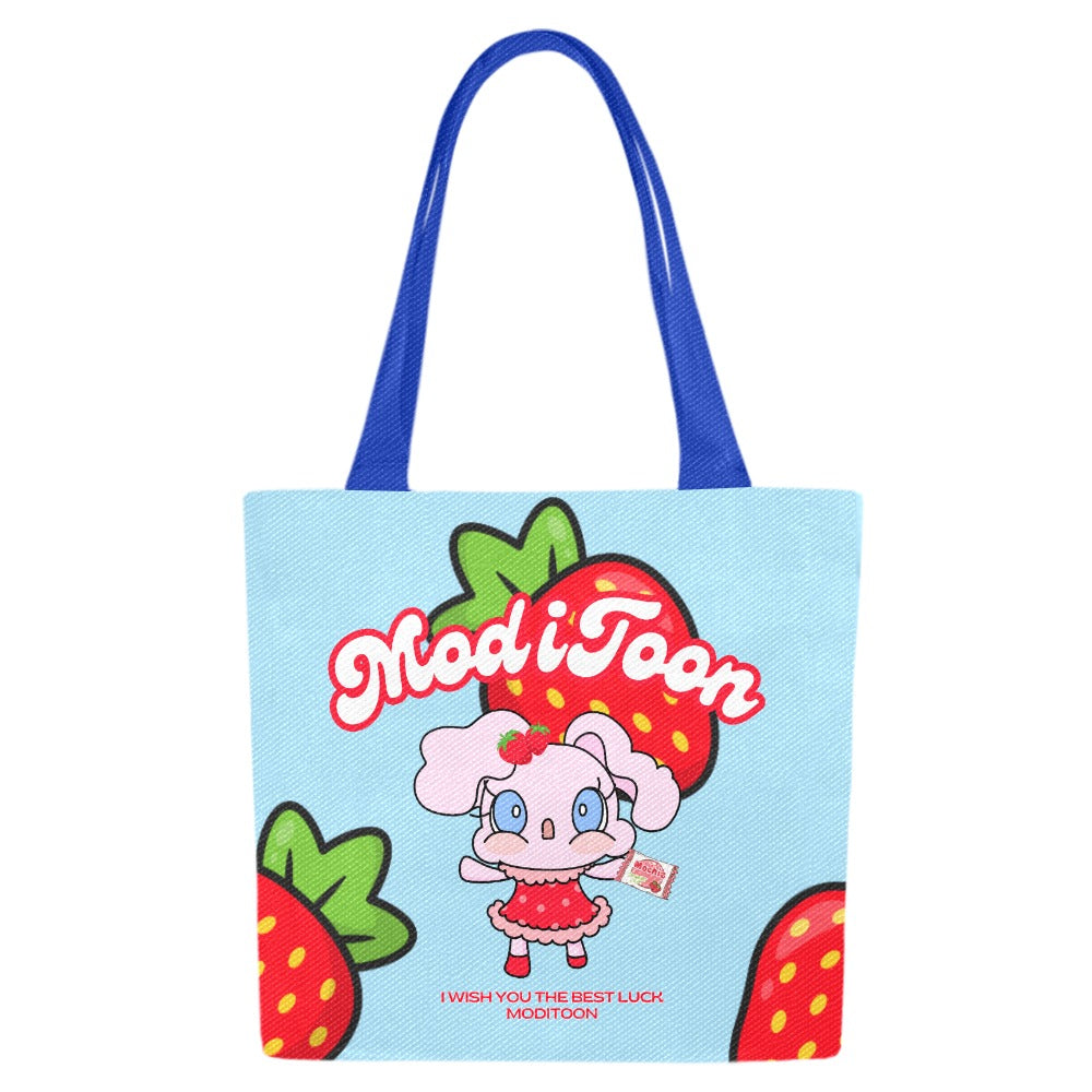 ModiToon Modi's Diary Strawberry Dream Canvas Eco-bag Ensemble de 4 | 모디툰 모디의 다이어리 스트로베리 드림 에코백 4종 세트