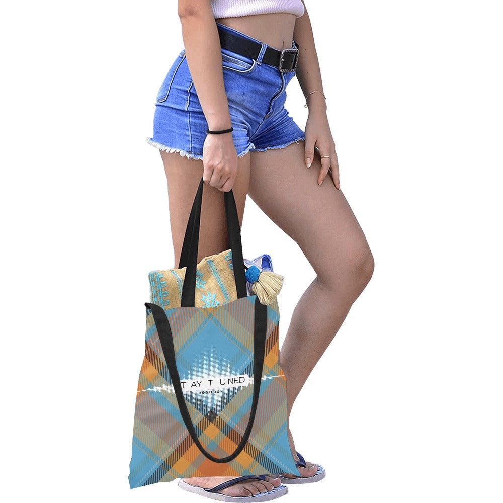 ModiToon Staytuned Check Ecobag Two way 모디툰 스테이튠드 체크 투웨이 에코백