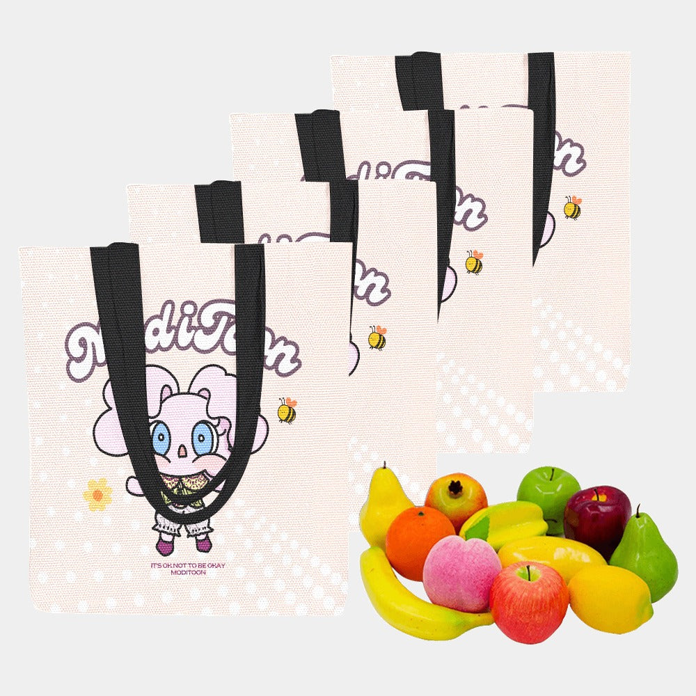 ModiToon Modi's Diary Canvas Eco-bag Ensemble de 4 | 모디툰 모디의 다이어리 에코백 4종 세트