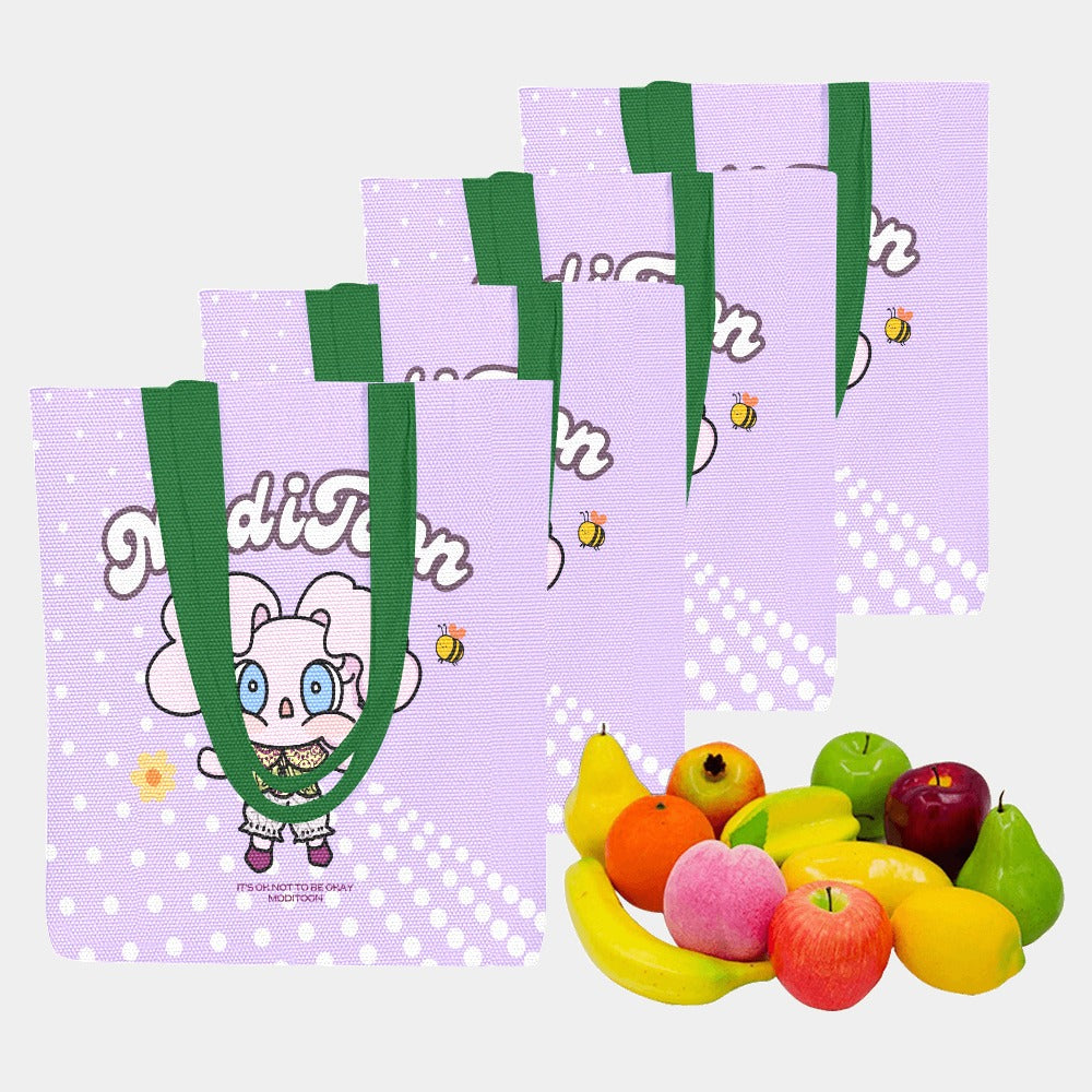 ModiToon Modi's Diary Canvas Eco-bag Ensemble de 4 | 모디툰 모디의 다이어리 에코백 4종 세트