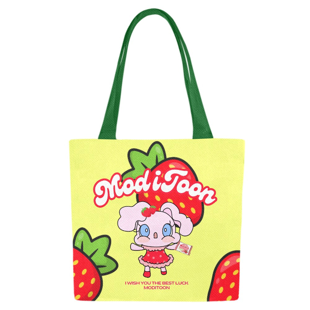 ModiToon Modi's Diary Strawberry Dream Canvas Eco-bag Ensemble de 4 | 모디툰 모디의 다이어리 스트로베리 드림 에코백 4종 세트