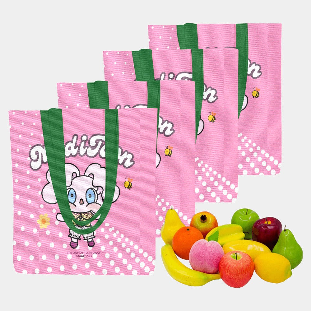 ModiToon Modi's Diary Canvas Eco-bag Ensemble de 4 | 모디툰 모디의 다이어리 에코백 4종 세트