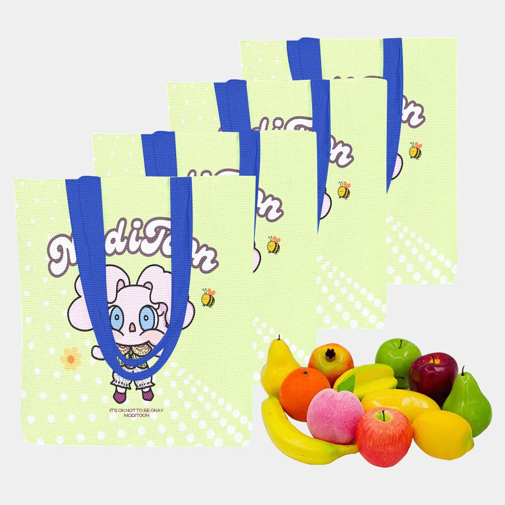 ModiToon Modi's Diary Canvas Eco-bag Ensemble de 4 | 모디툰 모디의 다이어리 에코백 4종 세트