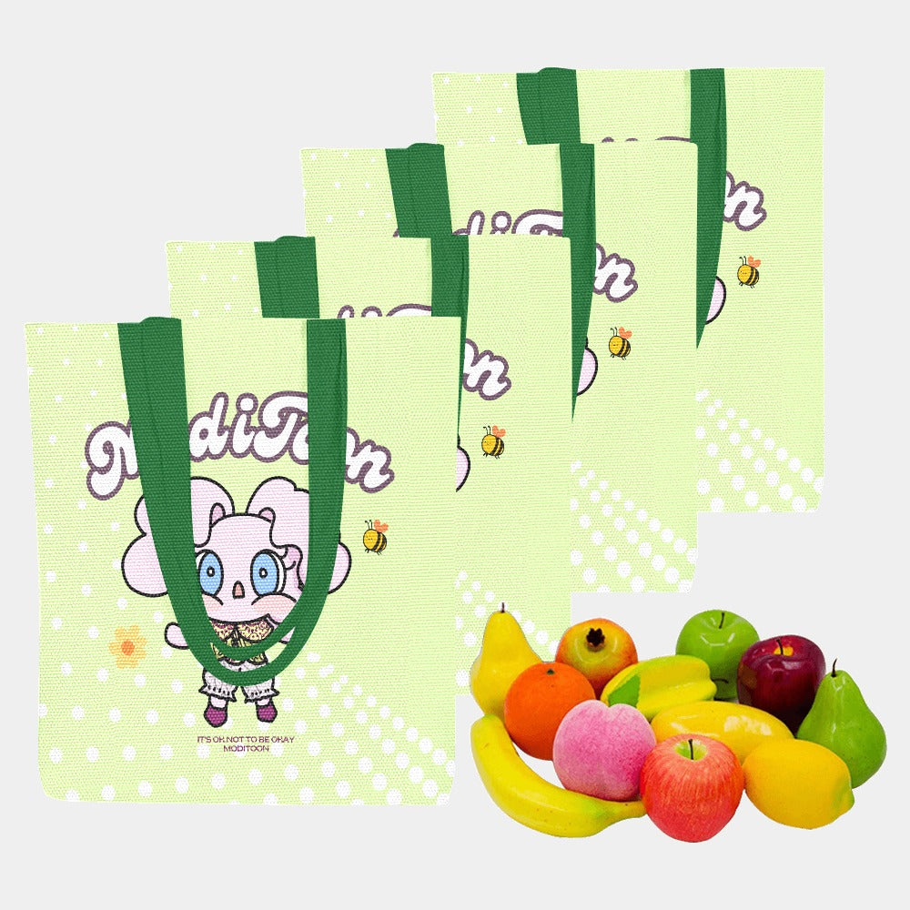 ModiToon Modi's Diary Canvas Eco-bag Ensemble de 4 | 모디툰 모디의 다이어리 에코백 4종 세트