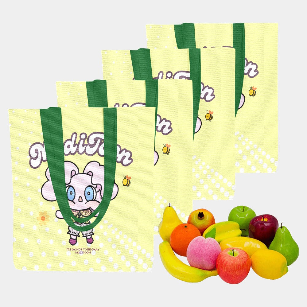 ModiToon Modi's Diary Canvas Eco-bag Ensemble de 4 | 모디툰 모디의 다이어리 에코백 4종 세트
