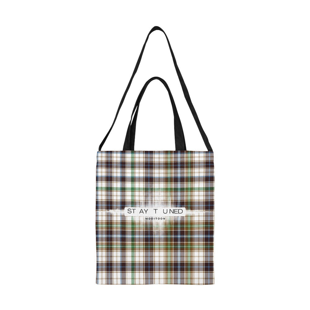 ModiToon Staytuned Check Ecobag Two way 모디툰 스테이튠드 체크 투웨이 에코백