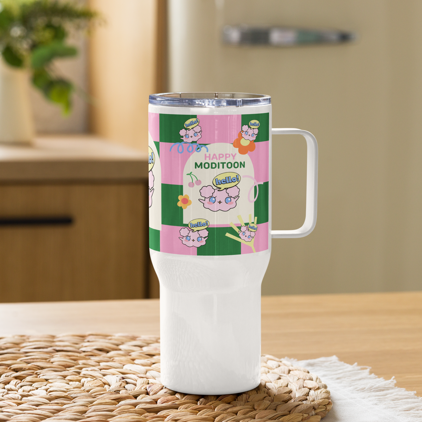 ModiToon PinkGreen Travel mug | 모디툰 핑크그린 텀블러