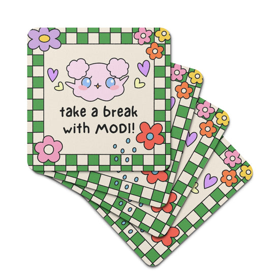 Break Time MODI Rubber Coasters Sets