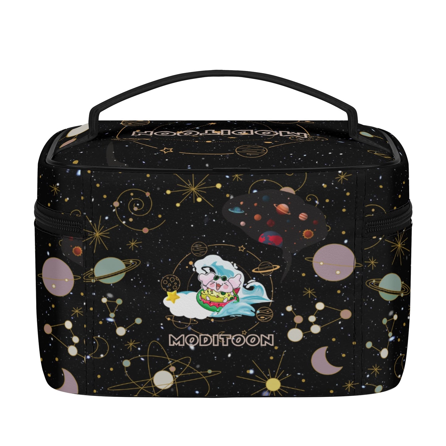 ModiToon Universe Leather Cosmetic Bag | 모디툰 유니버스 여행용 화장품 파우치