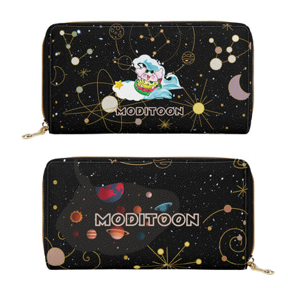 ModiToon Universe Portefeuille à fermeture éclair en cuir PU | 모디툰 유니버스 장지갑