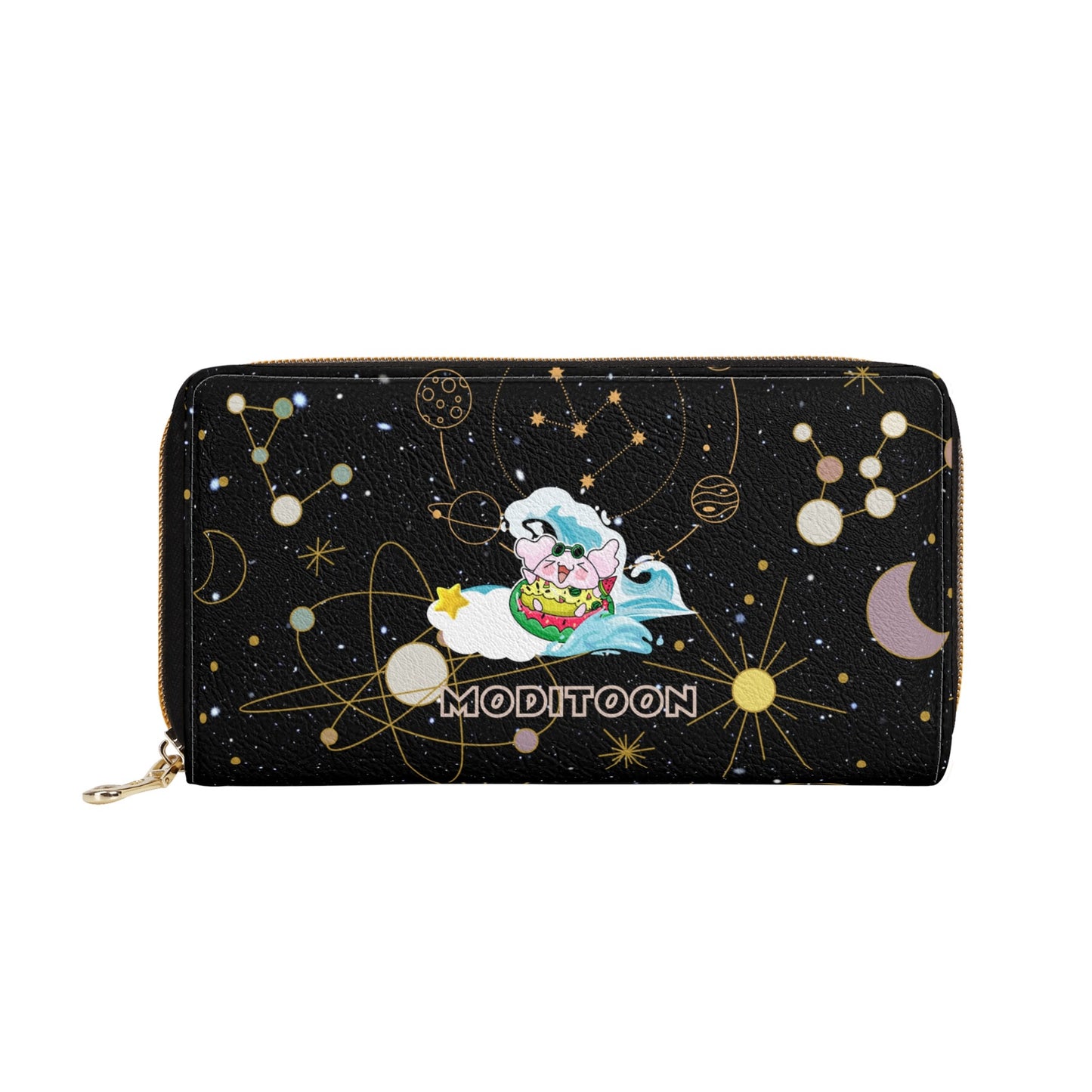 ModiToon Universe PU Leather Zipper Wallet | 모디툰 유니버스 장지갑