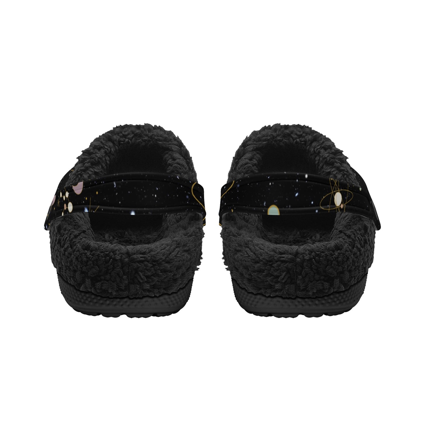 ModiToon Universe Black Warm House Clog Winter Fur Slippers | 모디툰 퍼 샌달 슬리퍼