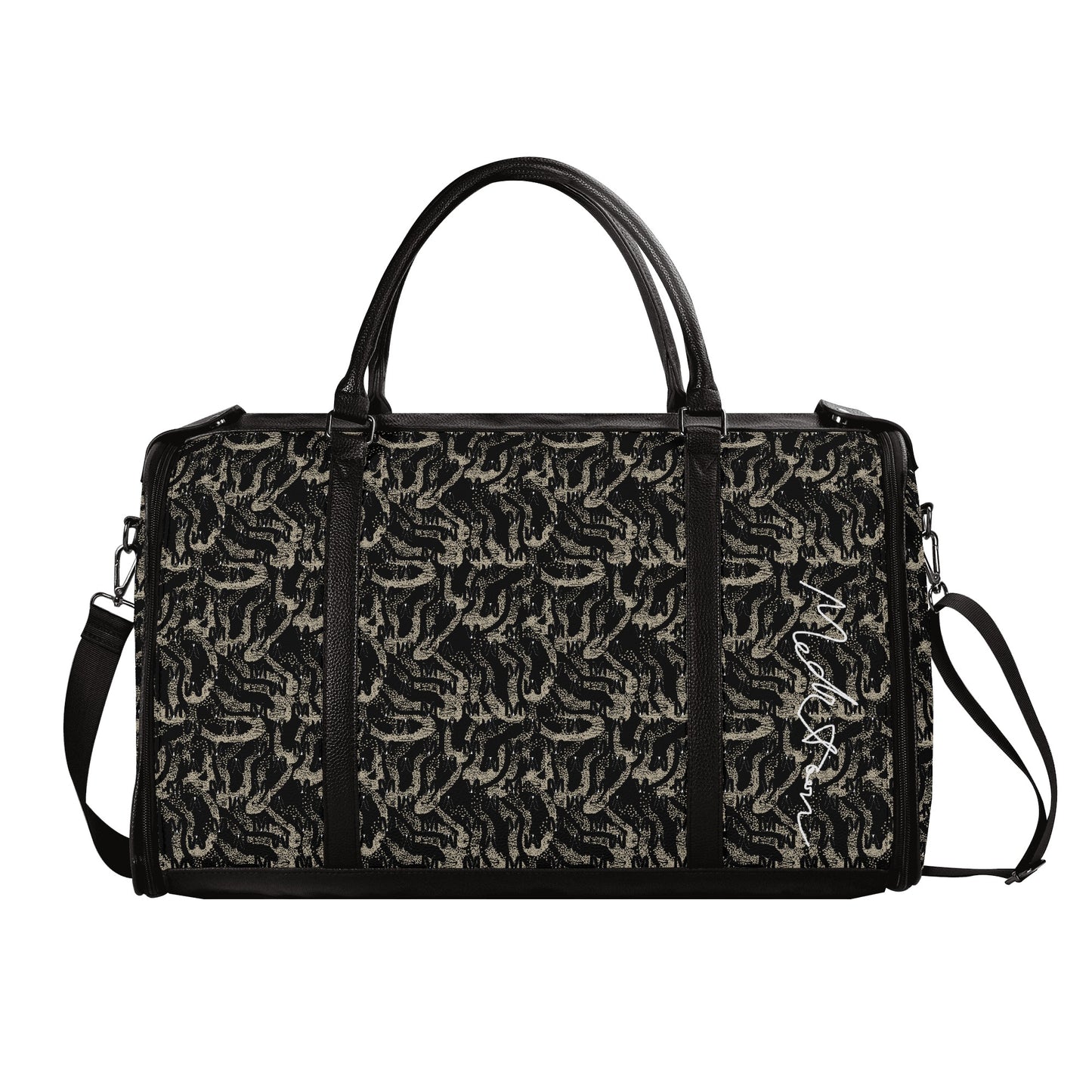 Black ModiToon Unisex Travel Duffle Bag | 블랙 모디툰 남녀공용 여행가방