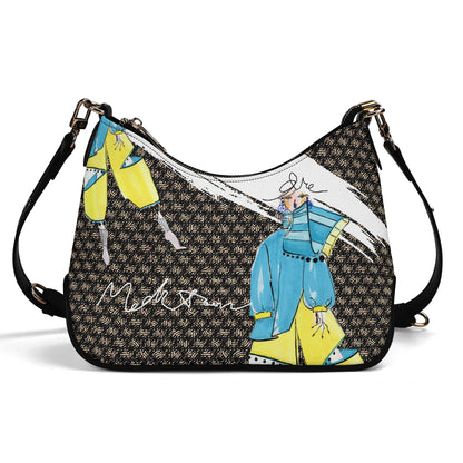 ModiToon Black Twill Faux Leather Chain Shoulder Bag [Red Brown]| 모디툰 여성 체인숄더백  [레드브라운]