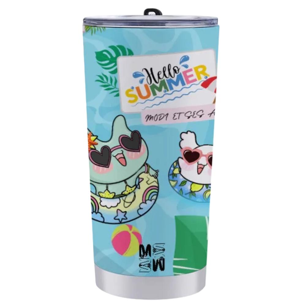 Modi et Ses Amis Waterpark Tasse à café de voyage d'été 20 oz | 모디와 친구들 워터파크 써머 텀블러