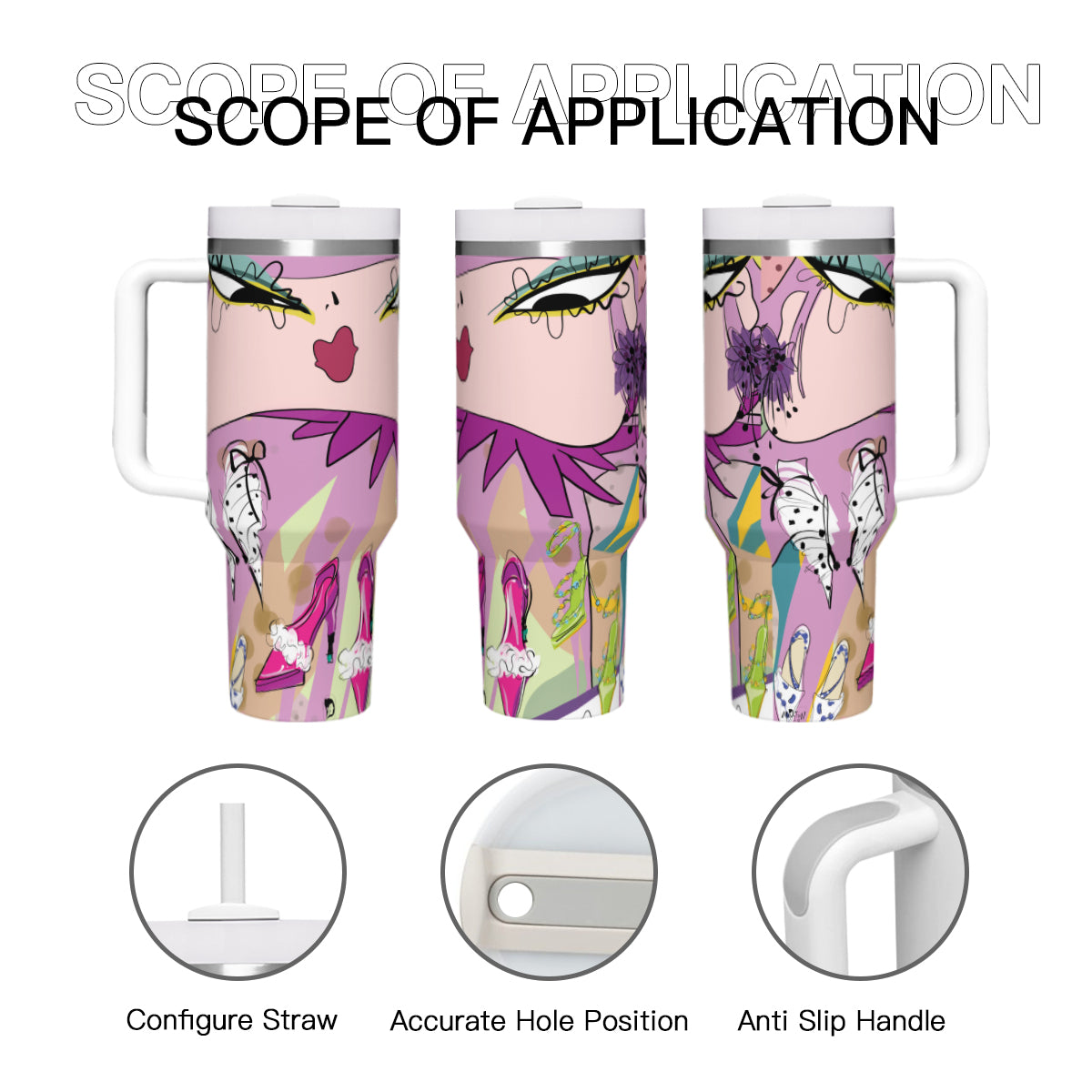 Dopamine-addict Enjoy your day Handle Travel mug