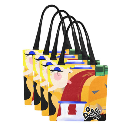 Dopamine Addict Canvas Tote Bag 4 Sets