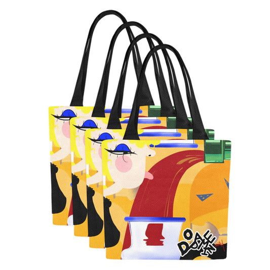 Dopamine Addict Canvas Tote Bag 4 Sets