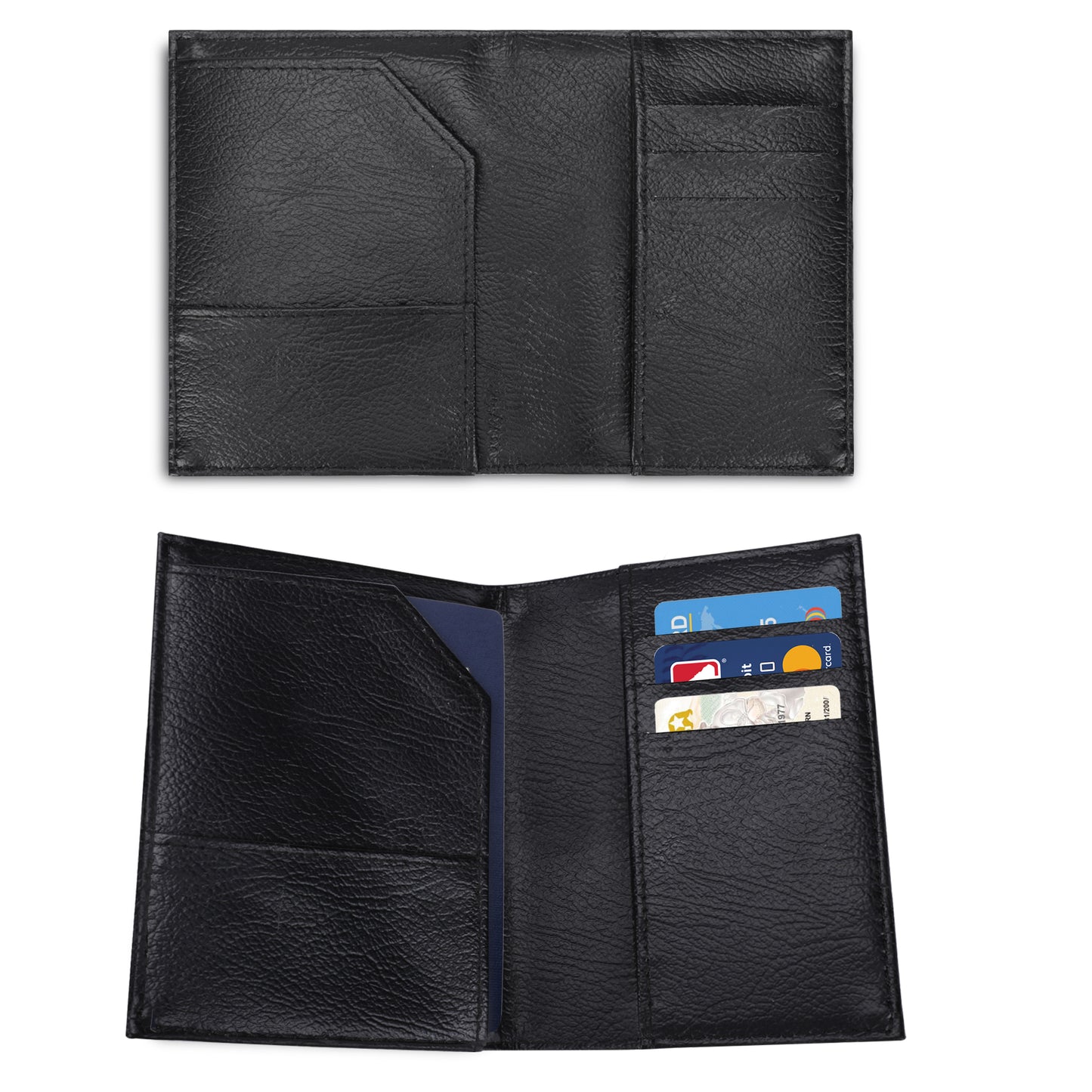 Black ModiToon Leather Passport Case | 블랙 모디툰 여권케이스 명함지갑