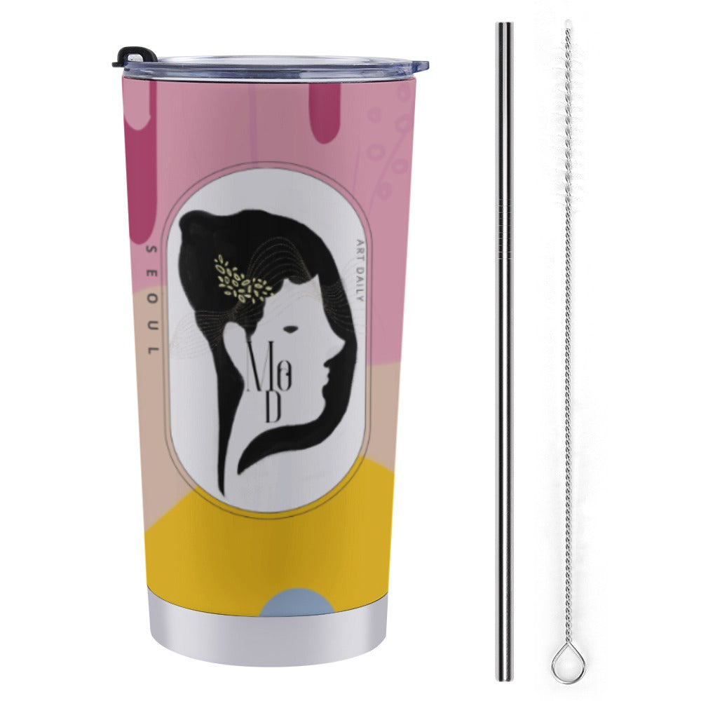 [Dopamine addict] Pink Sugar Power Travel Coffee Mug 20 Oz