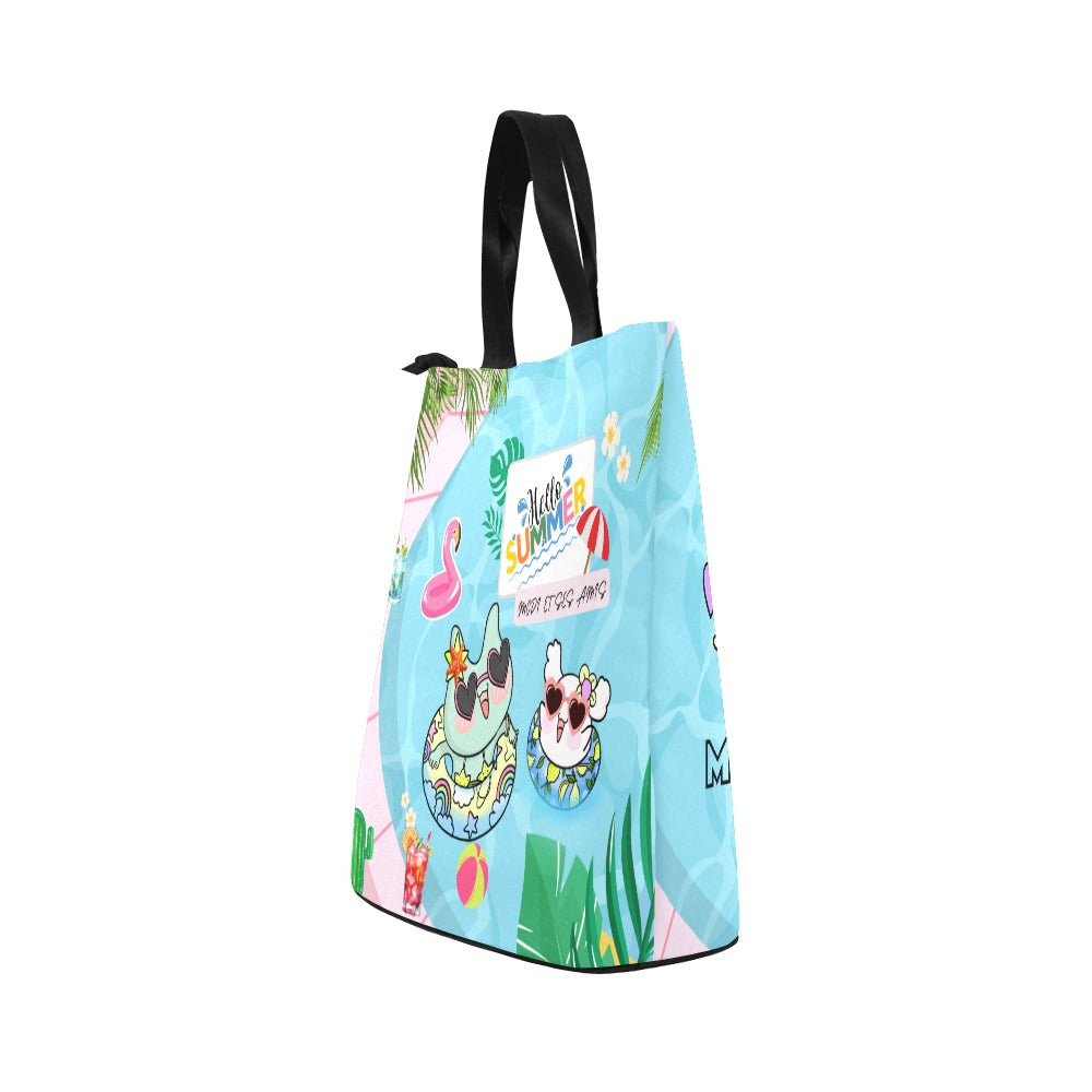 Modi Et Ses Amis Water Park Summer Nylon Lightweight Lunch Bag(Black) | 모디와 친구들 워터파크 런치 피크닉 미니백 (블랙)