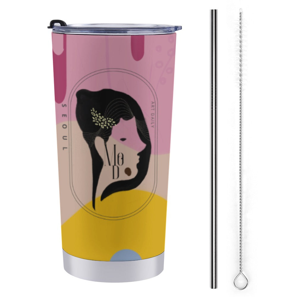 [Dopamine Addict] Pink Sugar Power Travel Coffee Mug 20 Oz