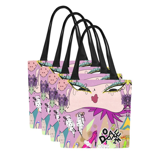 Dopamine Addict Daily Canvas Tote Bag 4 sets