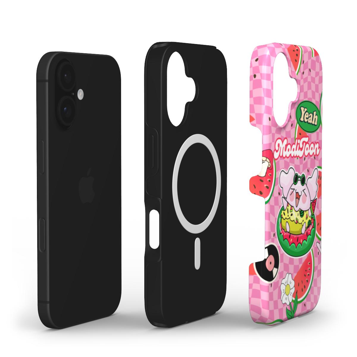 ModiToon Pink Love Modi MagSafe Tough Phone Case | 모디툰 핑크 러브 맥세이프 폰 케이스