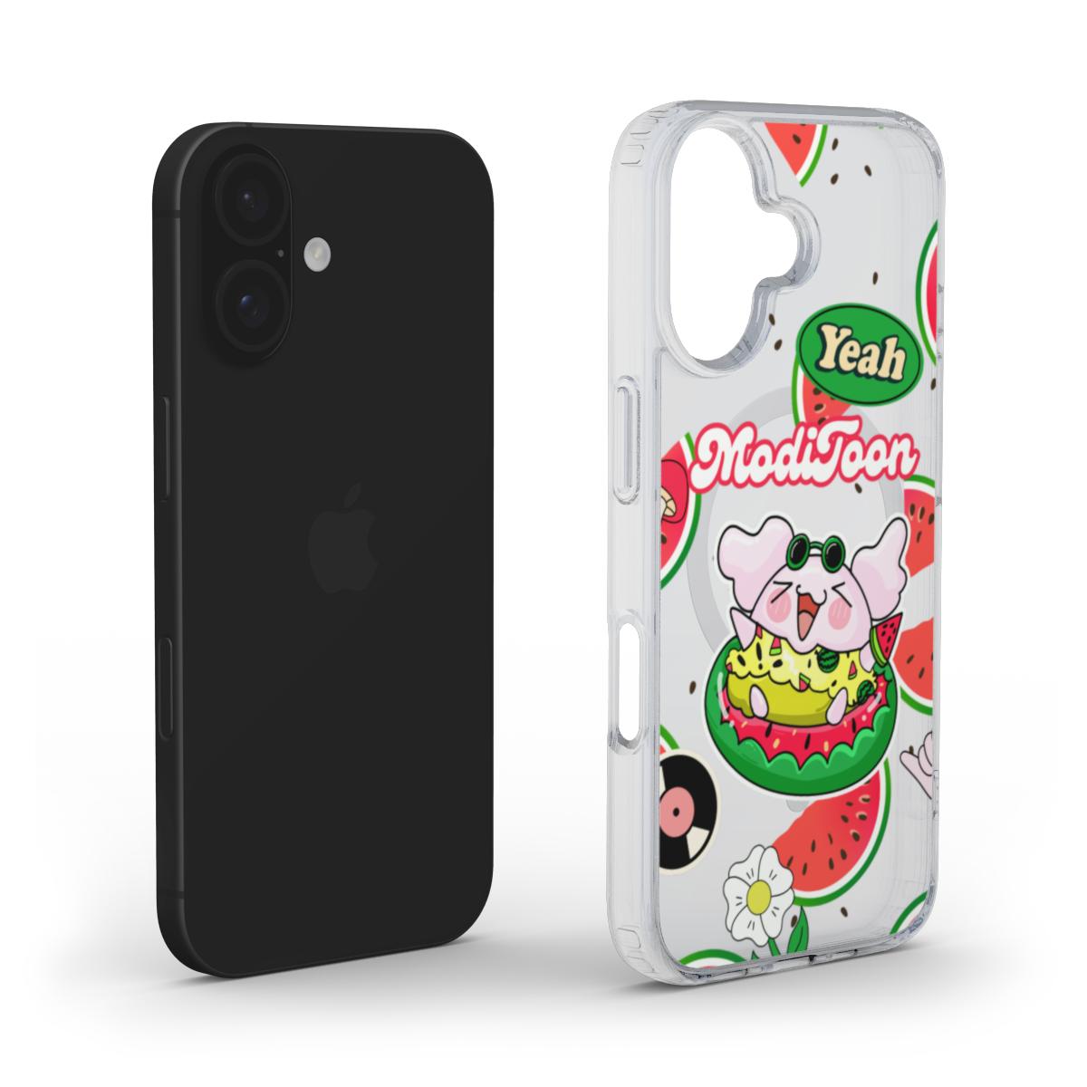 ModiToon Watermelon Love MagSafe Clear Phone Case | 모디툰 수박 젤리 폰케이스