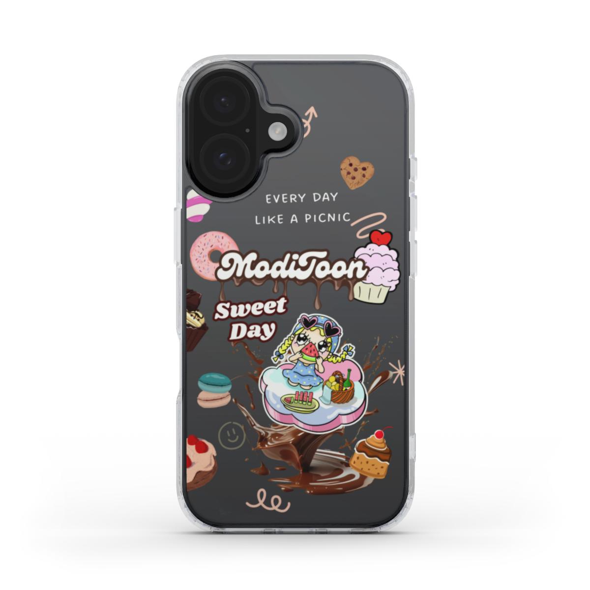 ModiToon Narae picnic Clear Phone Case | 모디툰 나래 피크닉 젤리 폰케이스