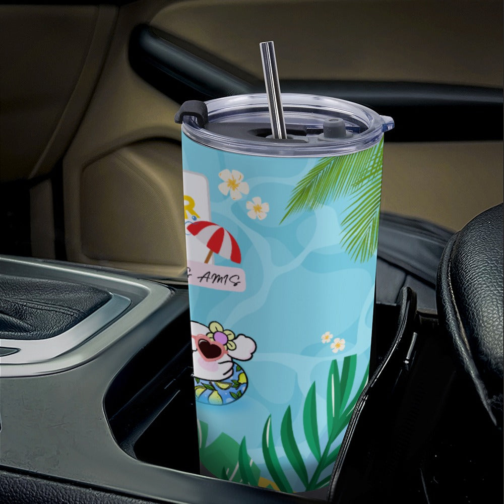 Modi et Ses Amis Waterpark Summer Travel Coffee Mug 20 Oz | 모디와 친구들 워터파크 써머 텀블러