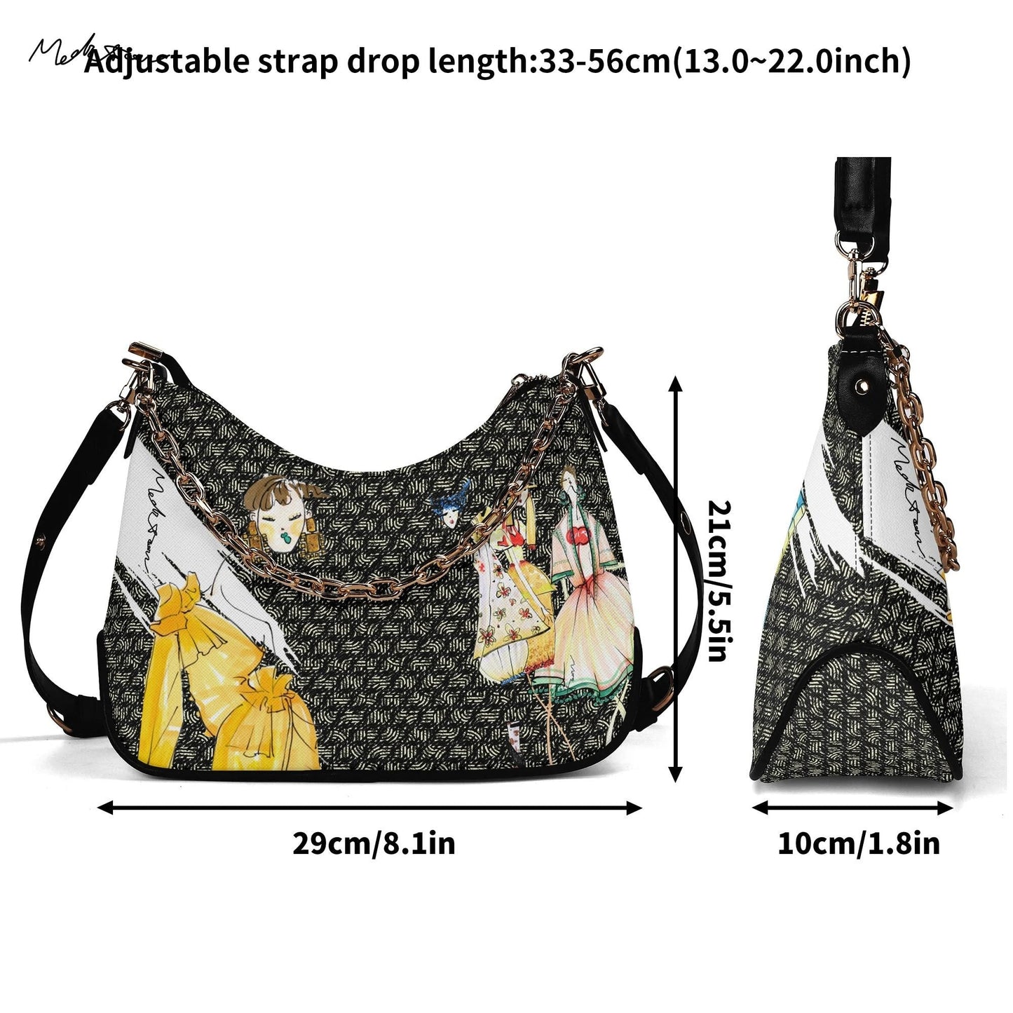 Two-ways Chain Bag [Black]