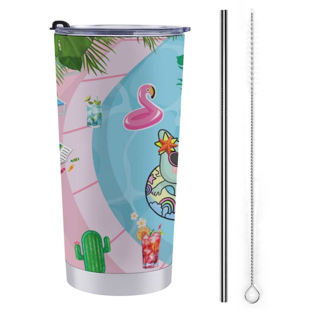 Modi et Ses Amis Waterpark Summer Travel Coffee Mug 20 Oz | 모디와 친구들 워터파크 써머 텀블러