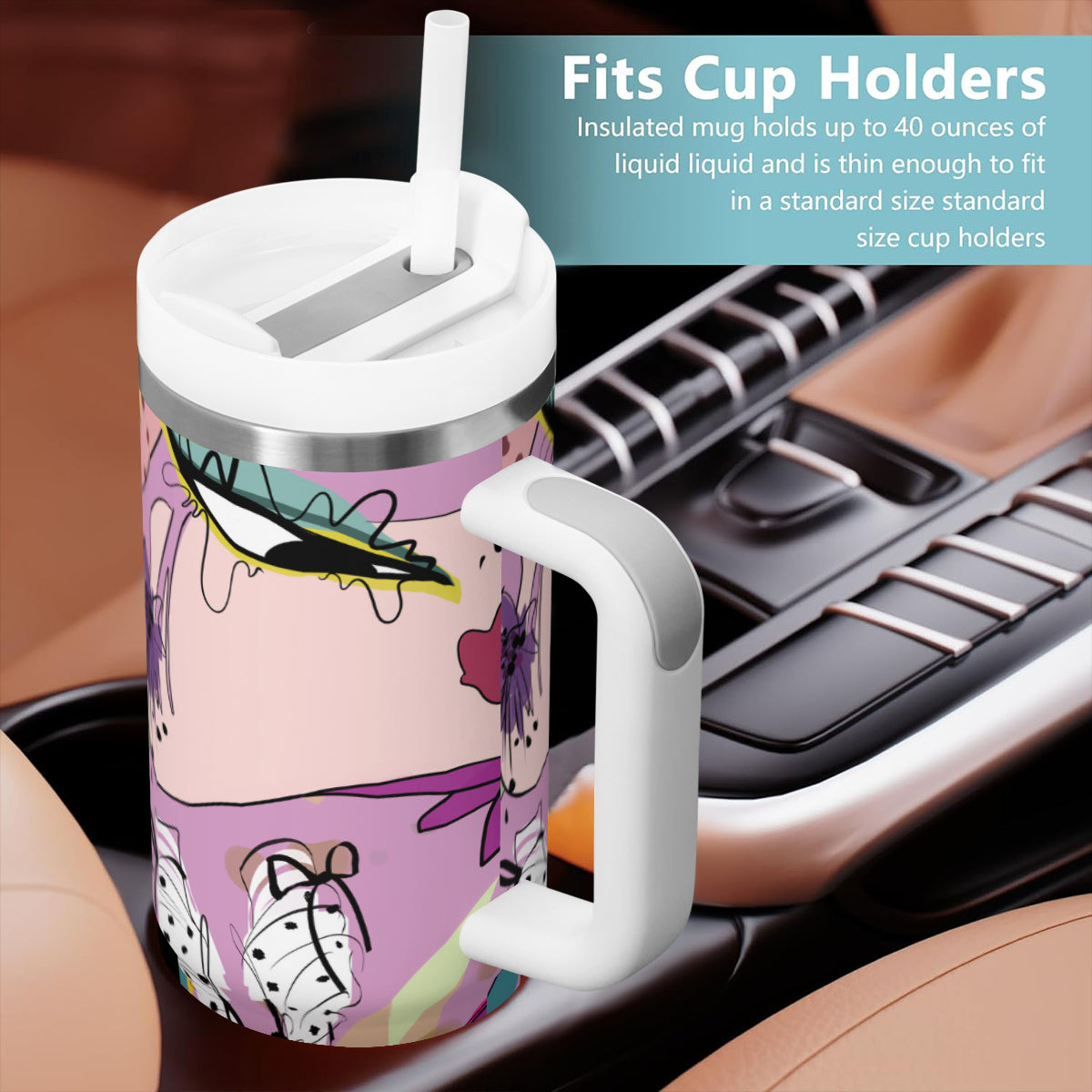 Dopamine-addict Enjoy your day Handle Travel mug