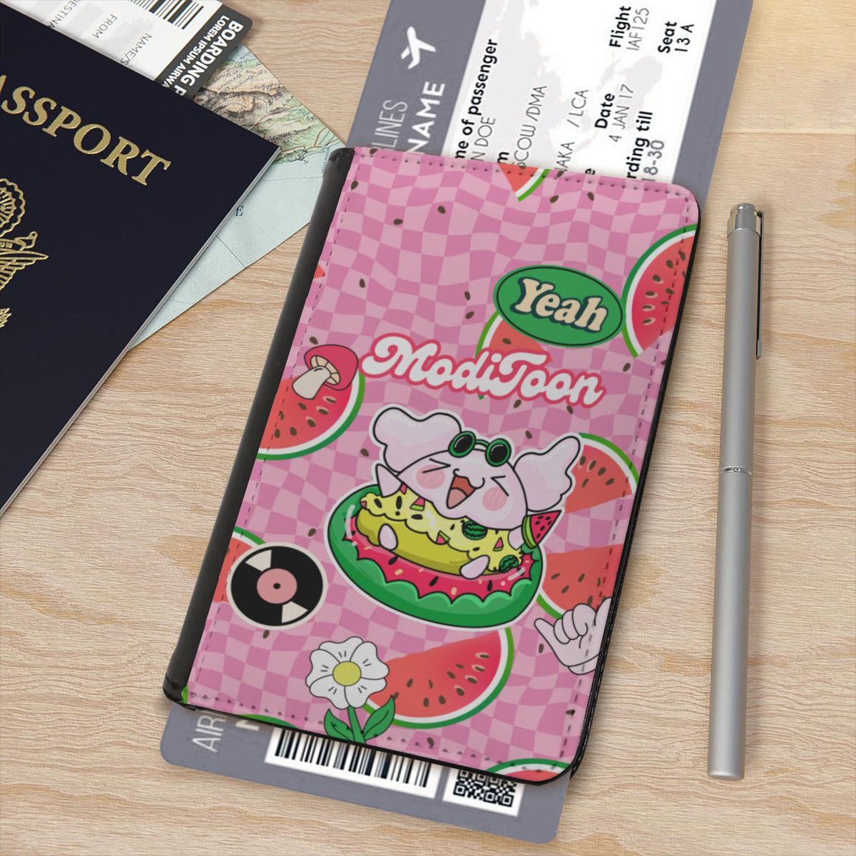 ModiToon Pink Love passport cover | 모디툰 핑크럽 여권케이