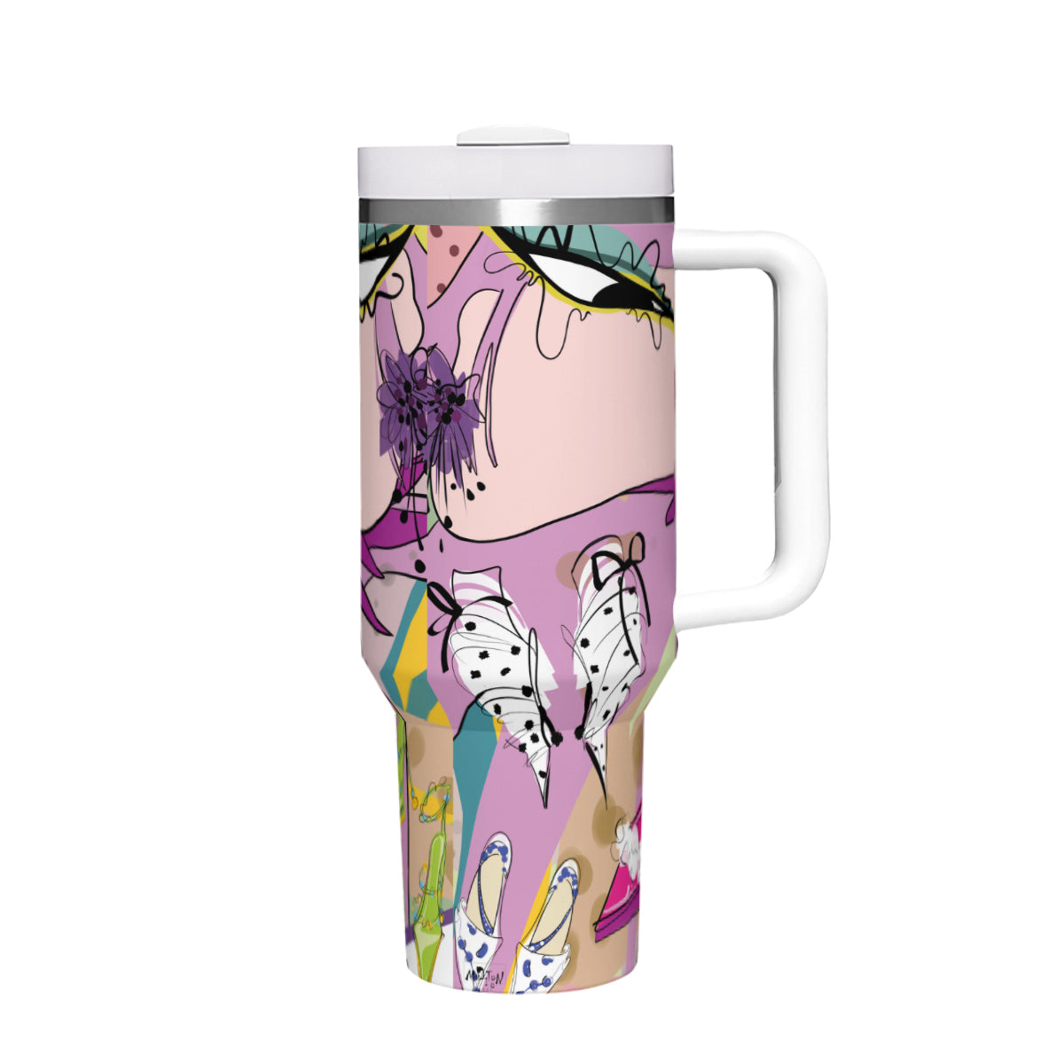 Dopamine-addict Enjoy your day Handle Travel mug