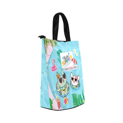 ModiToon Water Park Summer Nylon Lightweight Lunch Bag(Black) | 모디툰 워터파크 런치백