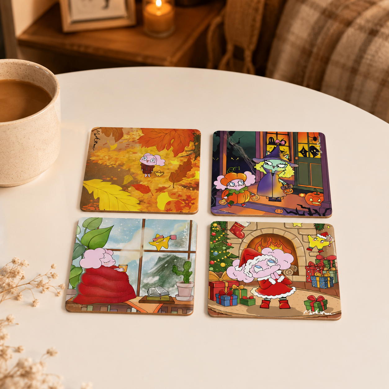 Modi et ses amis September~December Coasters | 모디와 친구들 9월~12월 컵받침