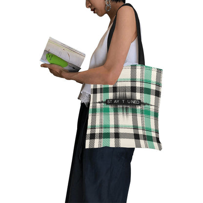 ModiToon Staytuned Check Ecobag [S] 모디툰 스테이튠드 체크 에코백