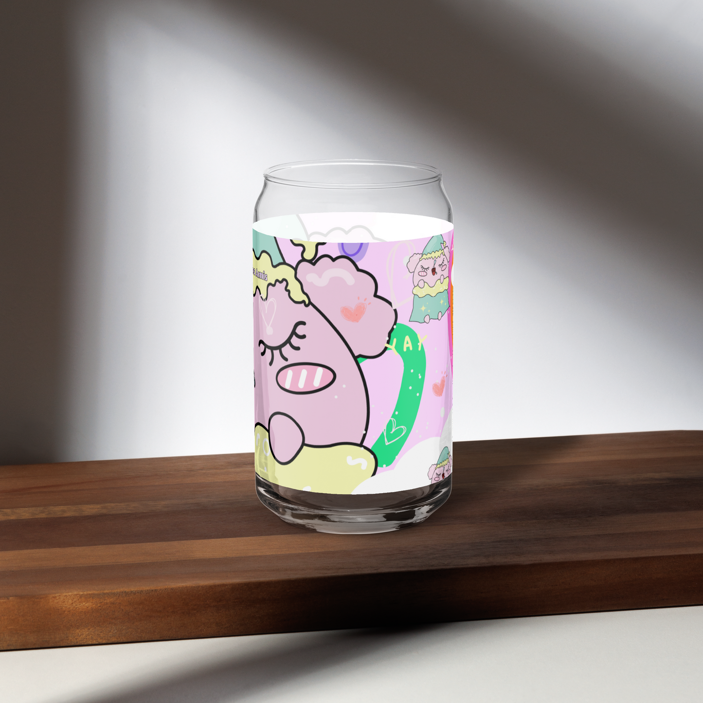 MODITOON PINK Can-shaped glass