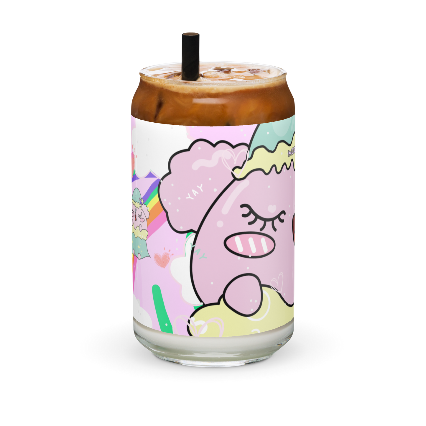 MODITOON PINK Can-shaped glass