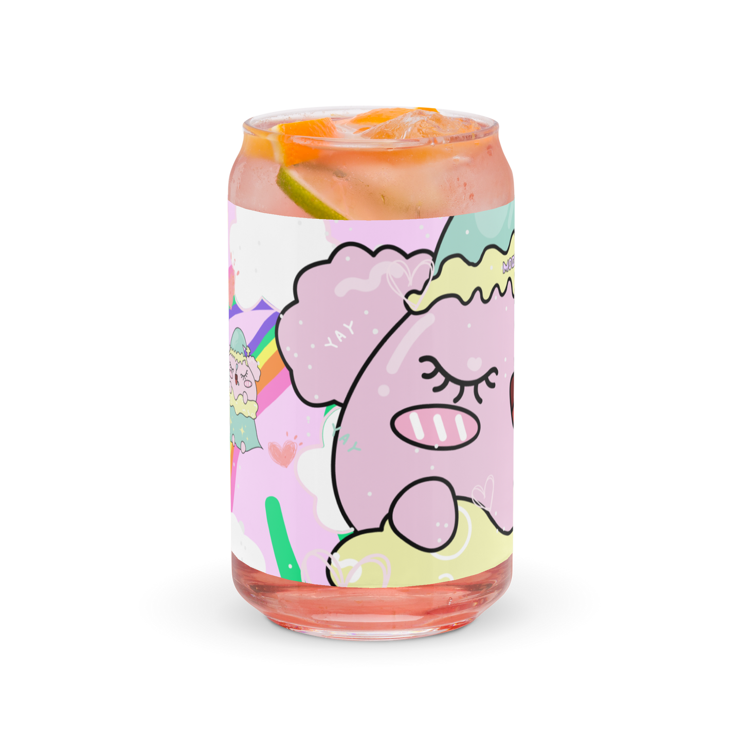 MODITOON PINK Can-shaped glass