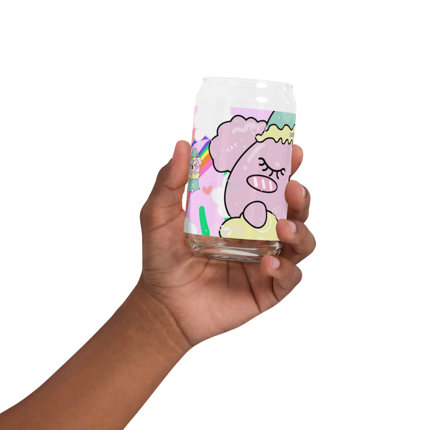 MODITOON PINK Can-shaped glass