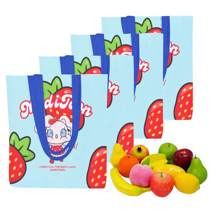 ModiToon Modi's Diary Strawberry Dream Canvas Eco-bag Ensemble de 4 | 모디툰 모디의 다이어리 스트로베리 드림 에코백 4종 세트