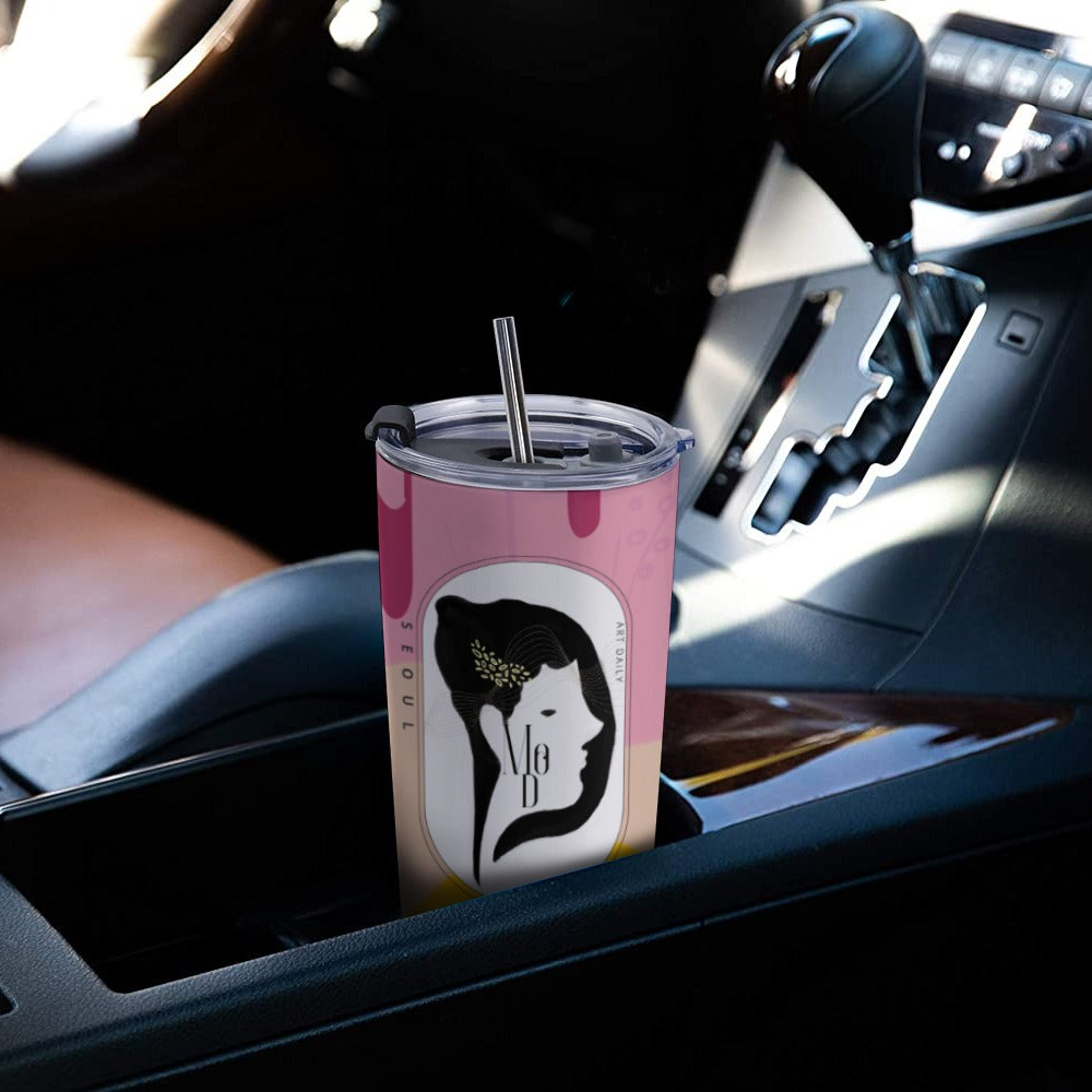 [Dopamine addict] Pink Sugar Power Travel Coffee Mug 20 Oz