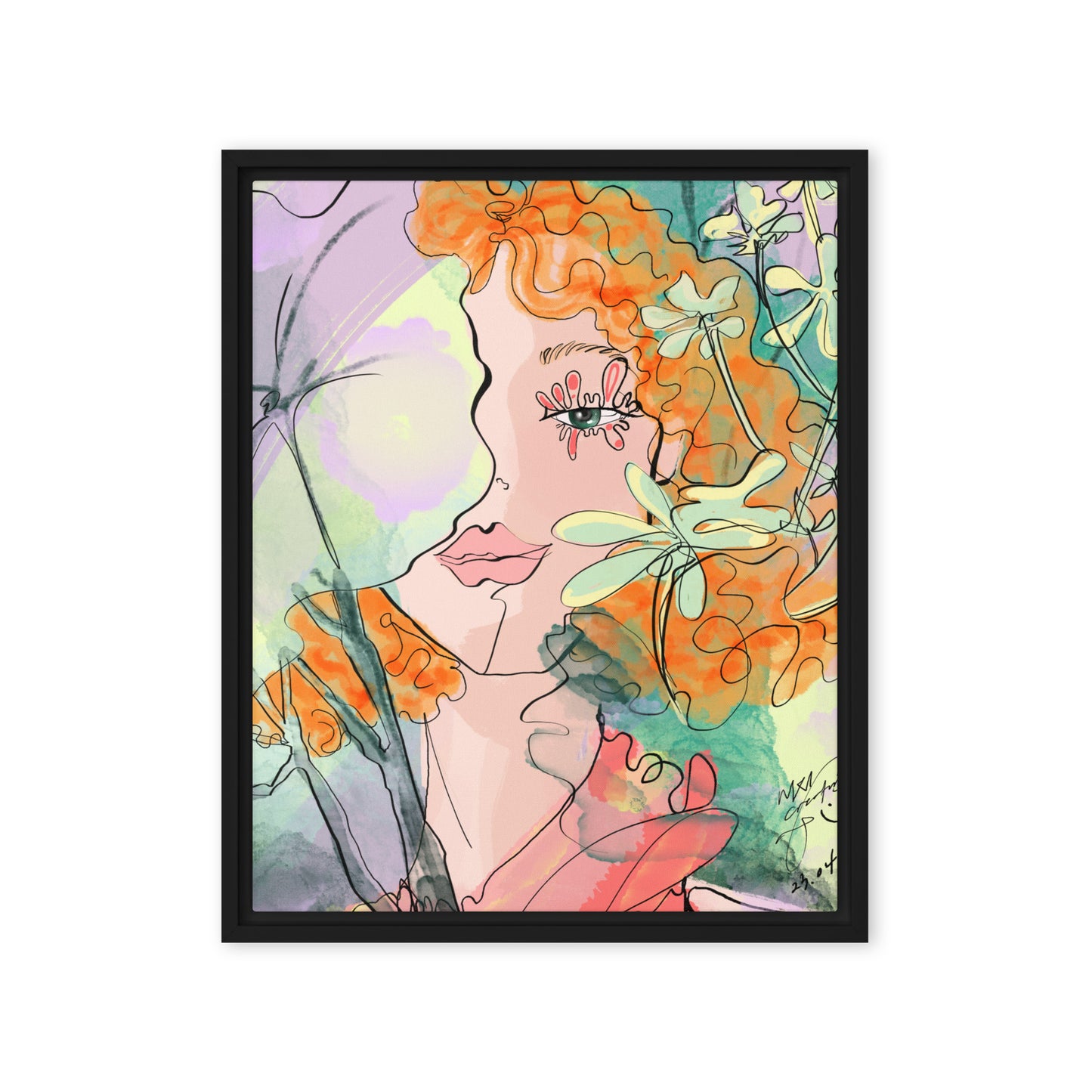 [🎁Limited 100per size worldwide] NIXI Creator Spring Mood Framed canvas [NIXI Creator Special Art Collection]